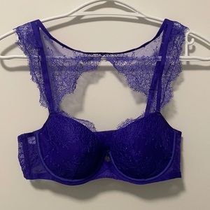 Victoria secret blue lace bra lingerie 34b